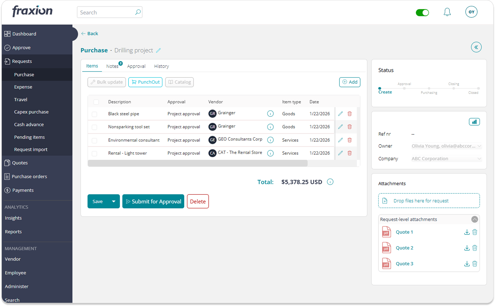 Procurement software for Natural resources 