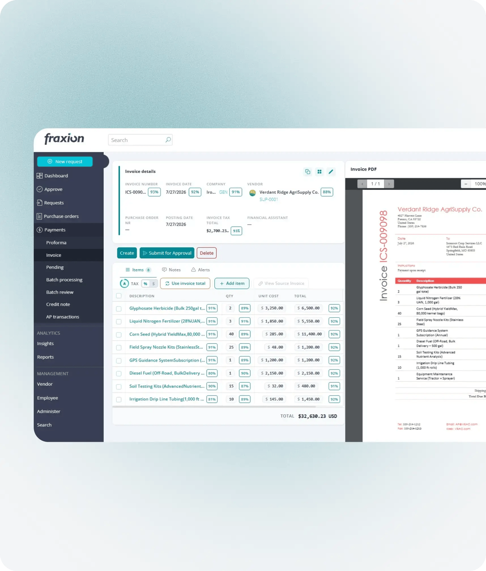 AP automation software for agriculture