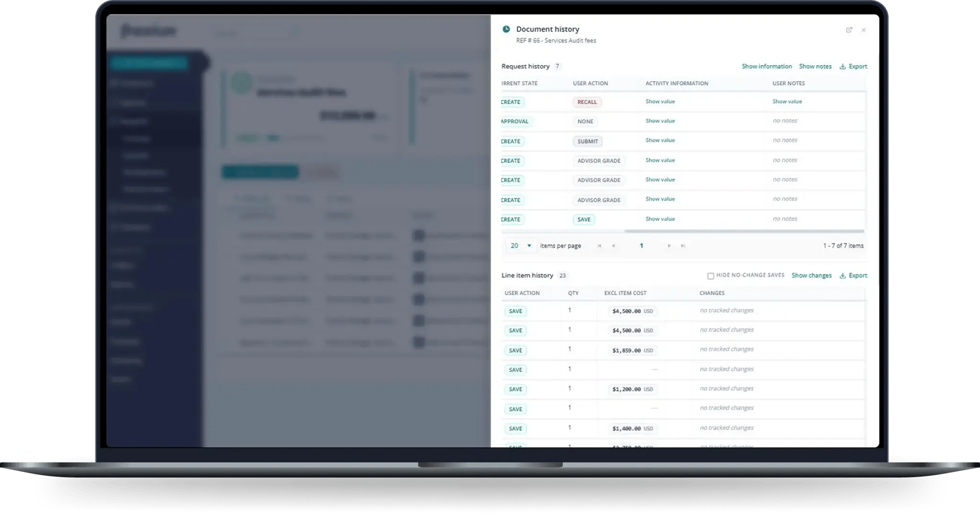 Audit trails in Fraxion