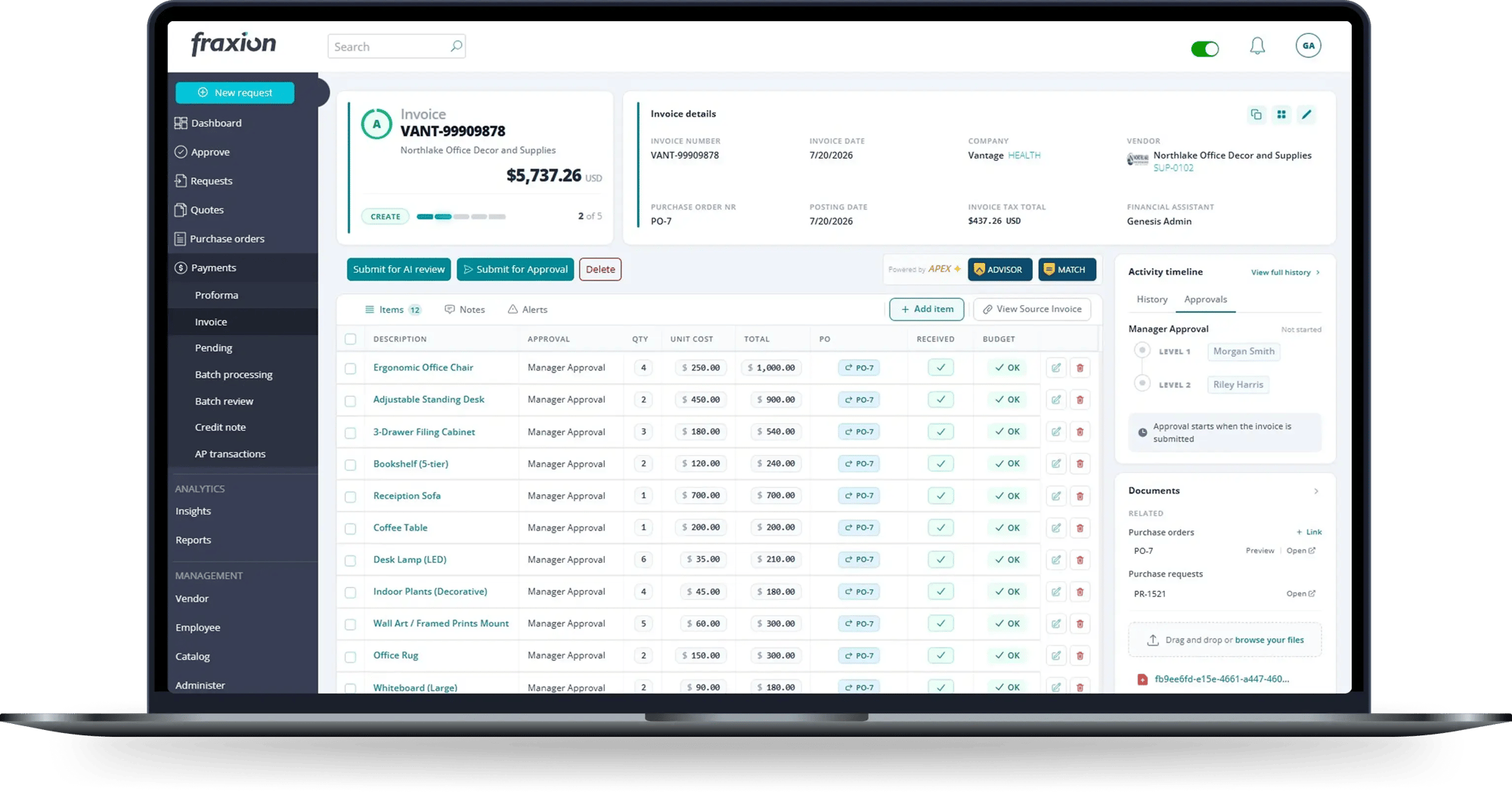 Invoice management