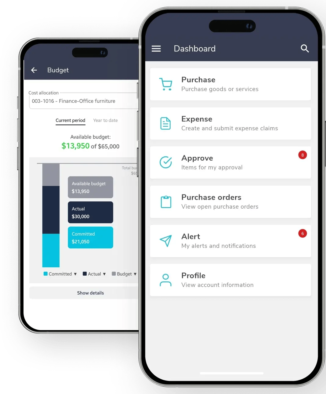 Fraxion mobile approvals on two phones