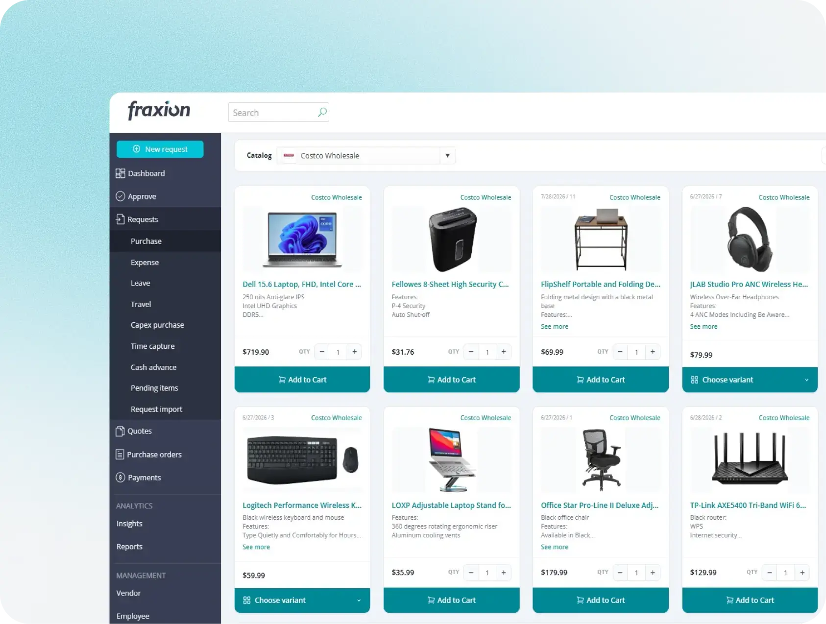 Catalog purchasing