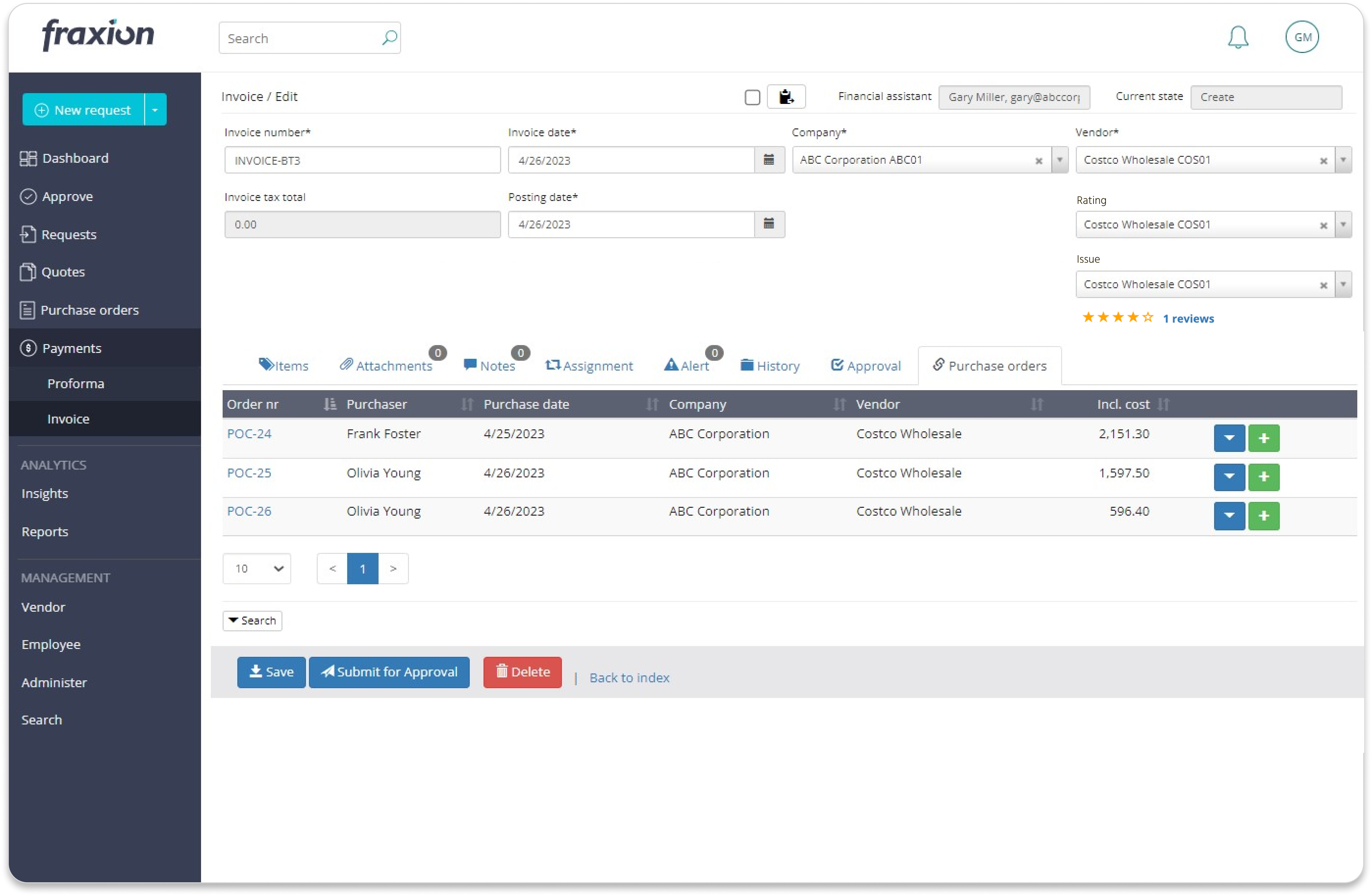 Invoice matching