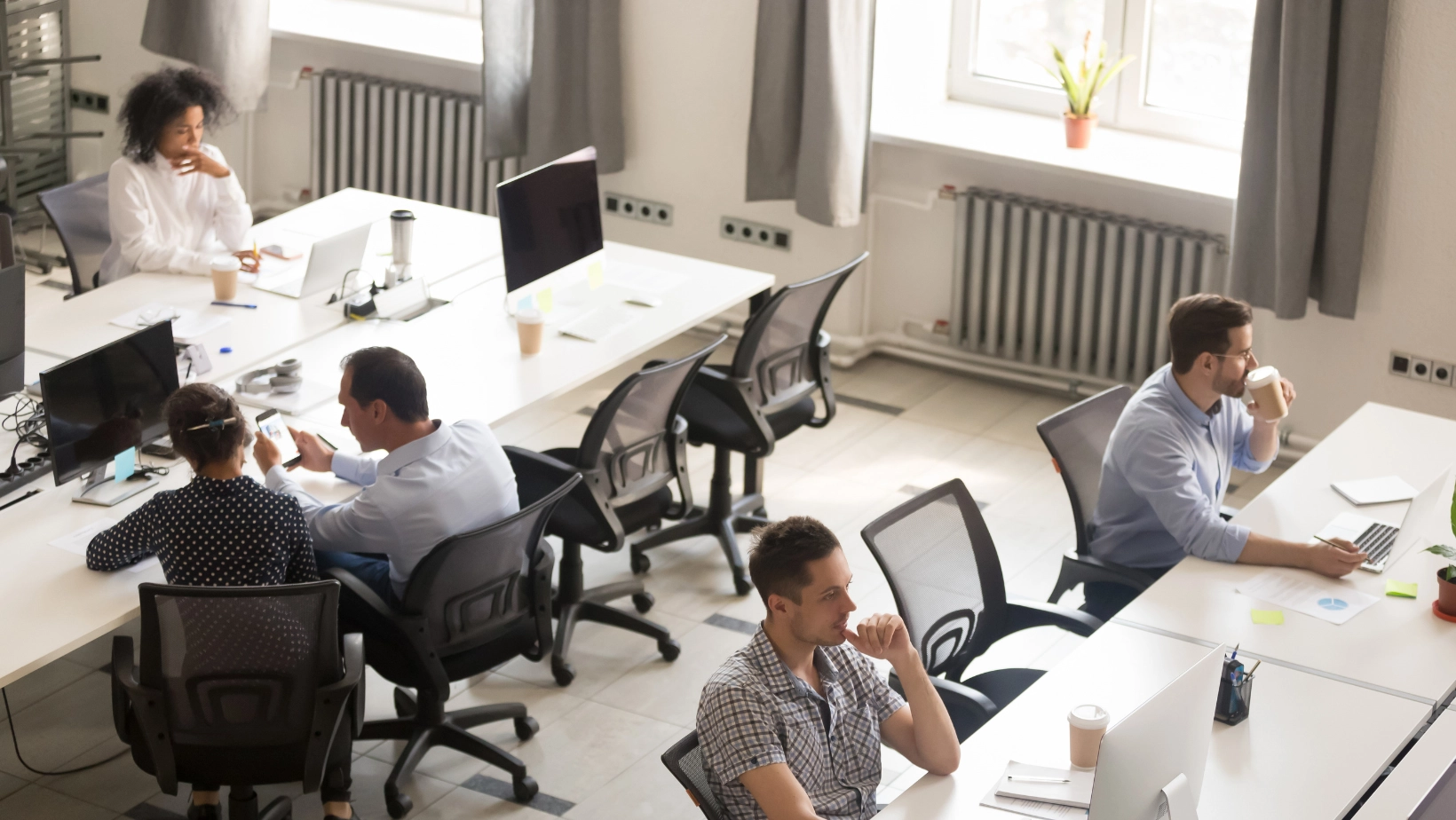 Team using procurement management software