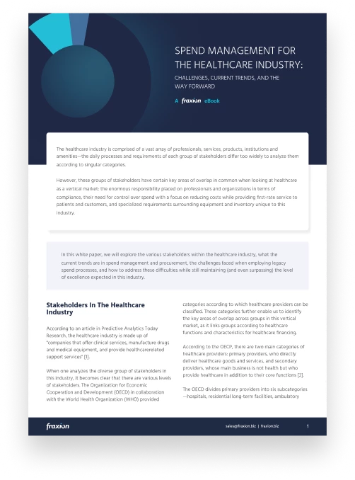 Spend management for the healthcare industry