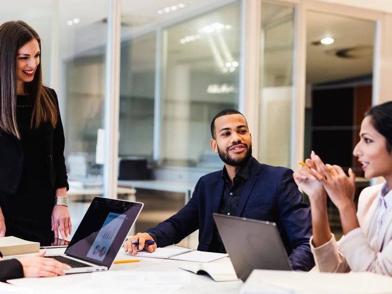 Finance team using cloud procurement software