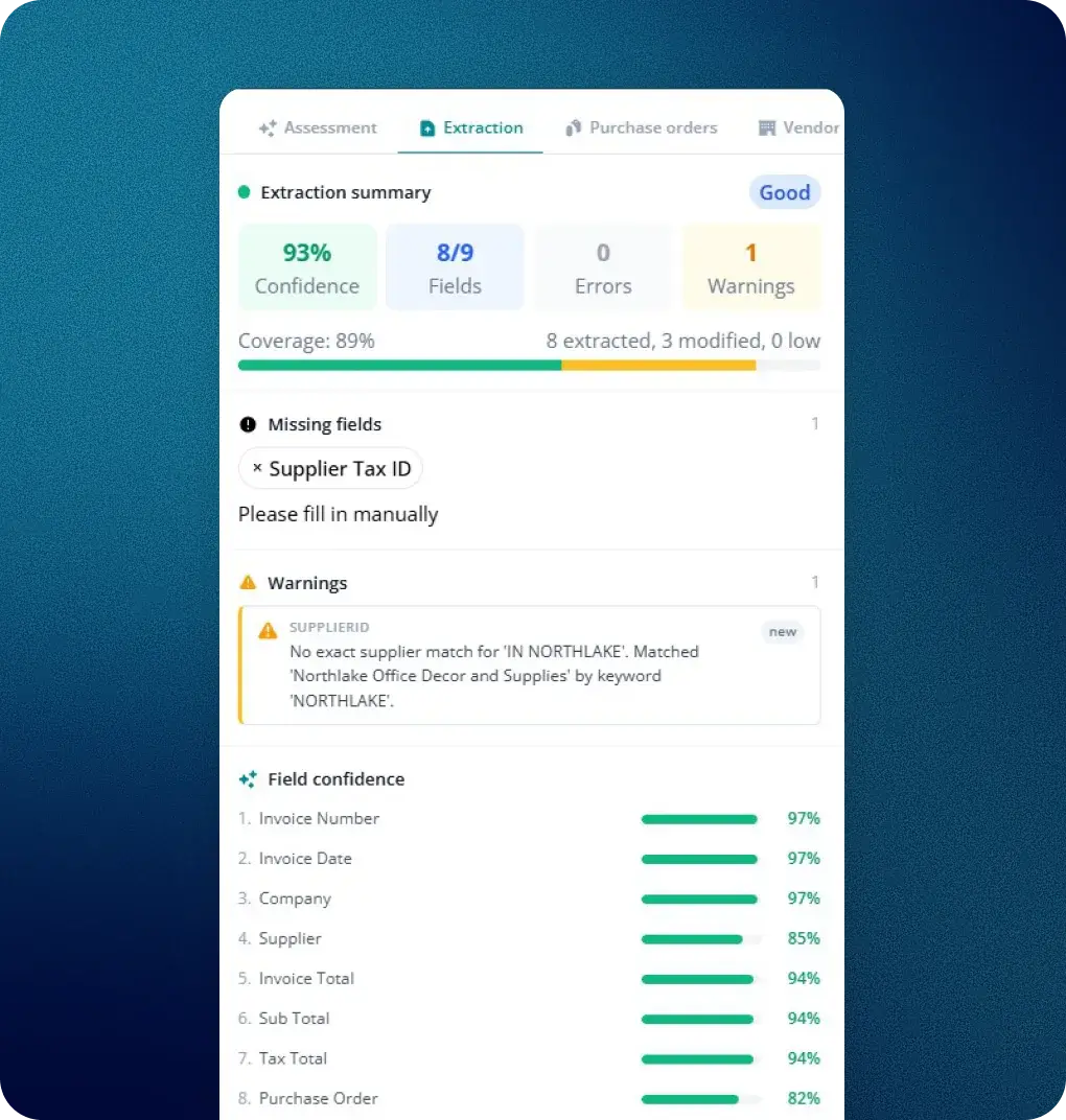 Fraxion AP automation invoice detail