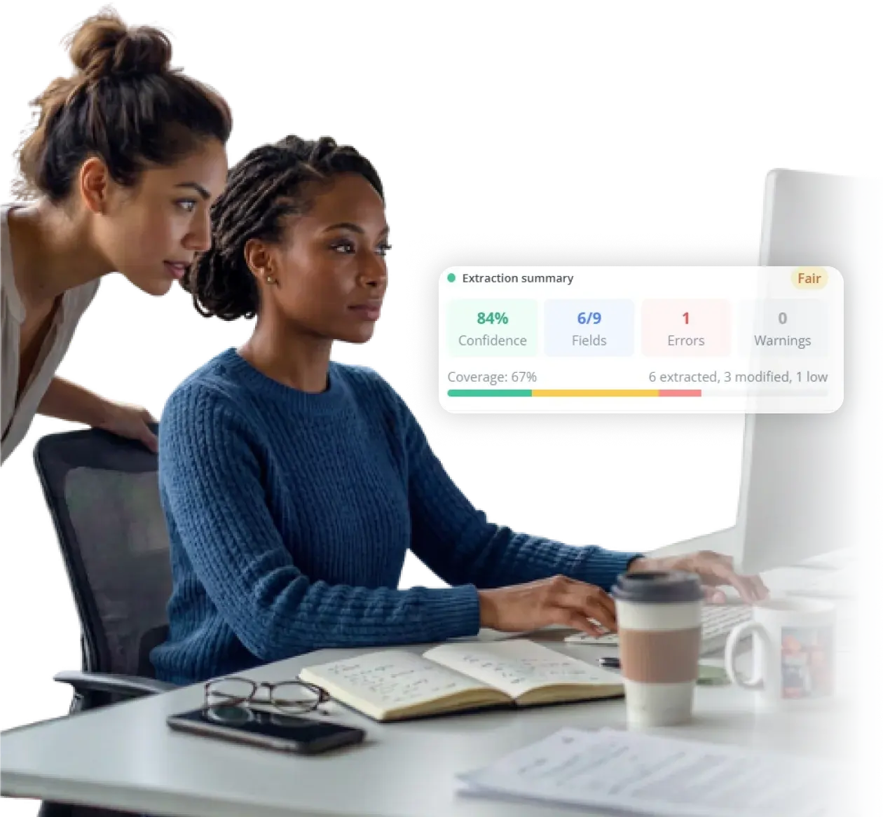 AP team reviewing an AI extraction summary