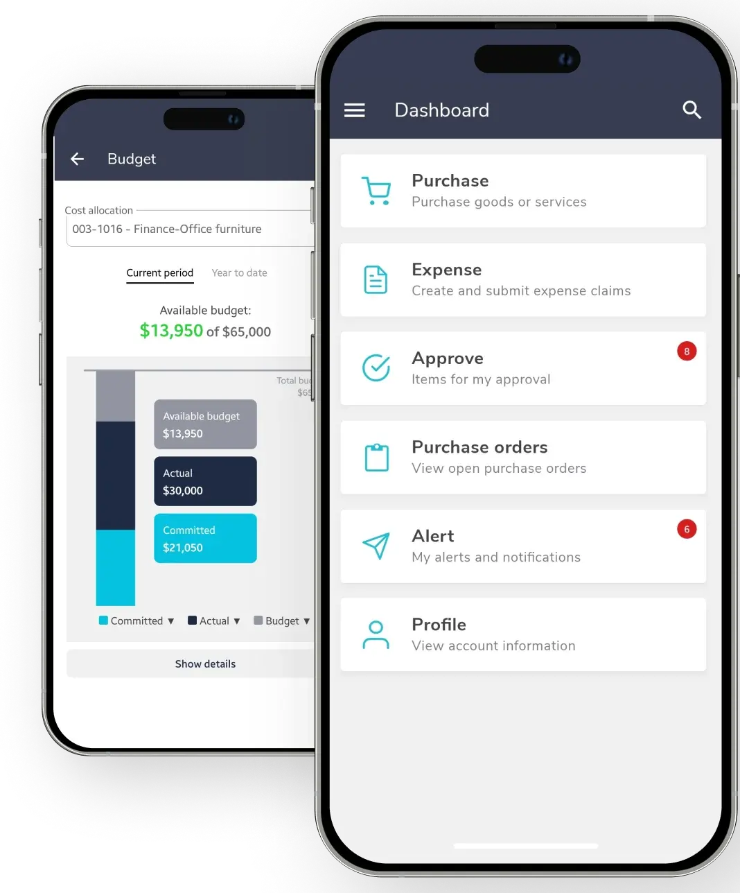 Fraxion mobile approvals on two phones