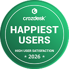 Crozdesk Happiest Users badge