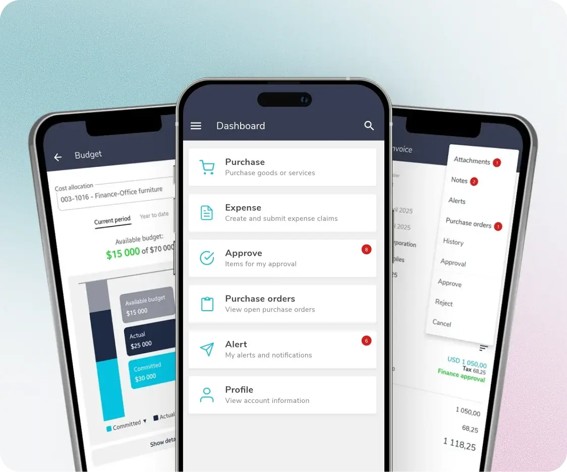 Fraxion mobile app screens on two phones