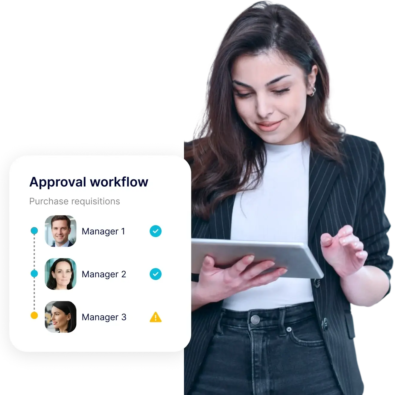 Approval workflow with manager sign-offs on one platform