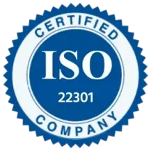 ISO 22301 certified badge